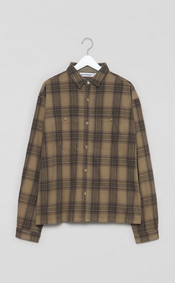 コットンネルチェックワークシャツ