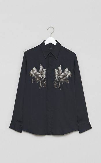 フラワーエンブロイダリーシャツ
