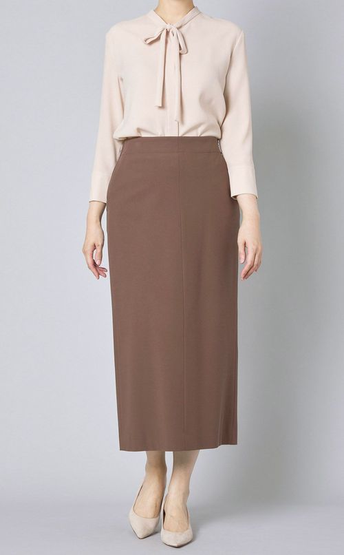 アシメトリードレープスリットスカート