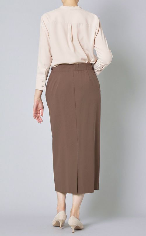 アシメトリードレープスリットスカート