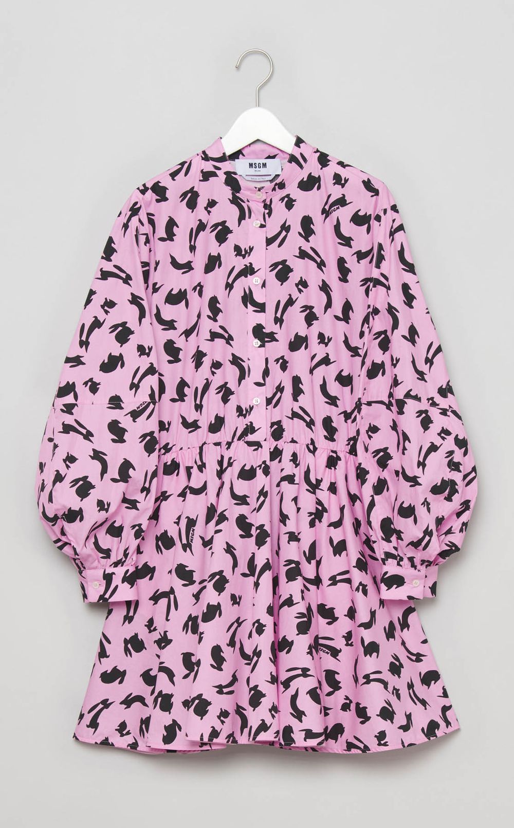 ラビットプリントシャツワンピース