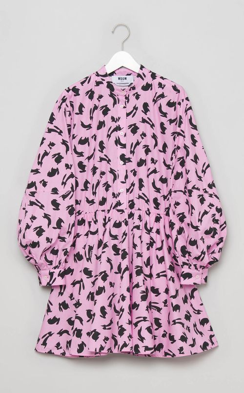 ラビットプリントシャツワンピース