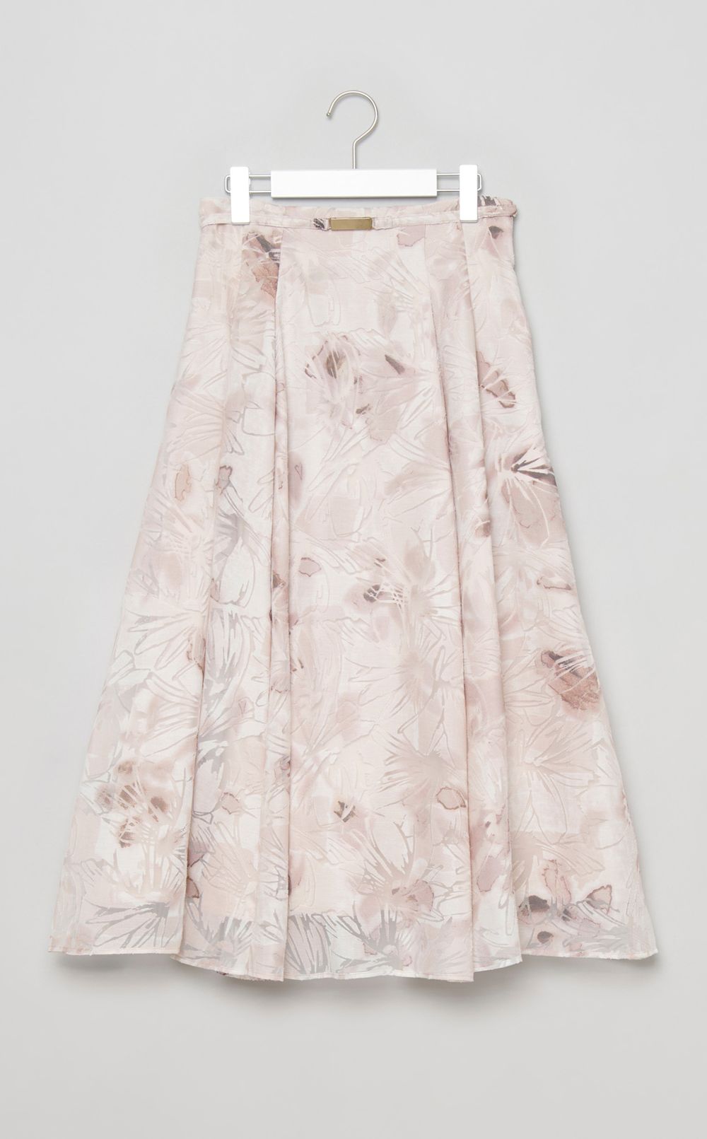 ベルト付きフラワープリントスカート