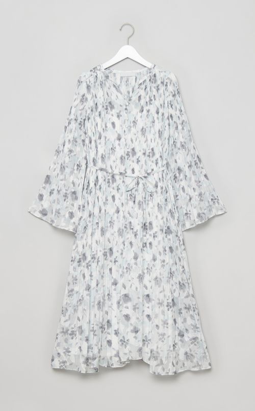 フラワープリントプリーツワンピース