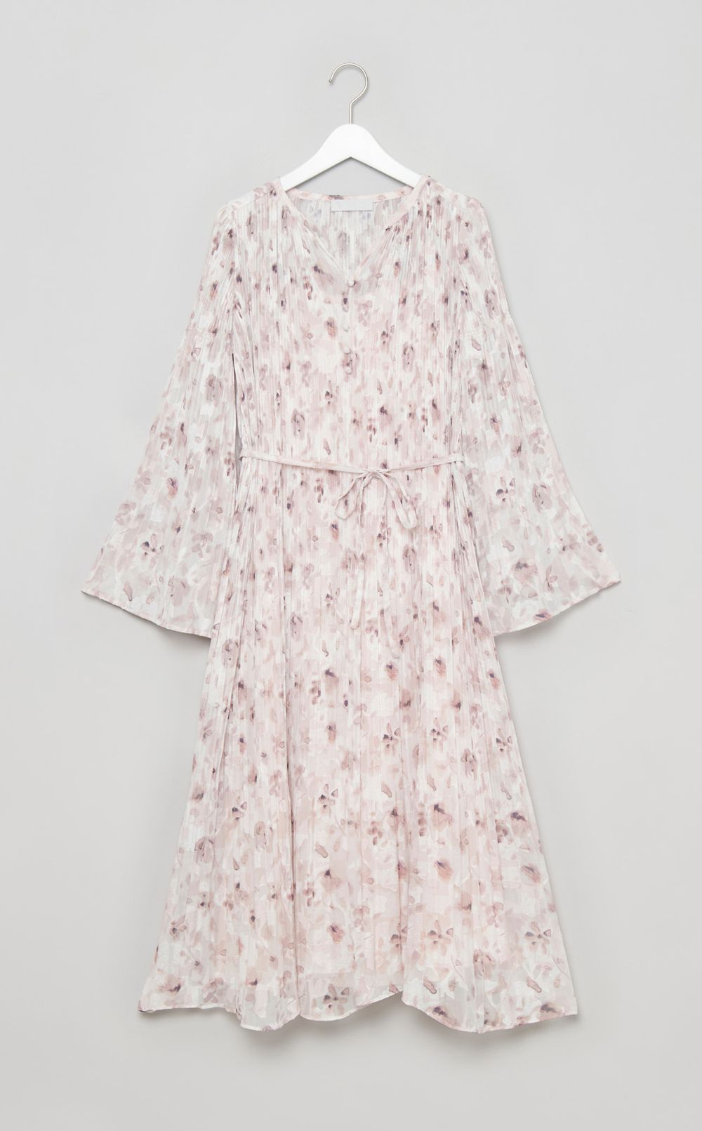 フラワープリントプリーツワンピース