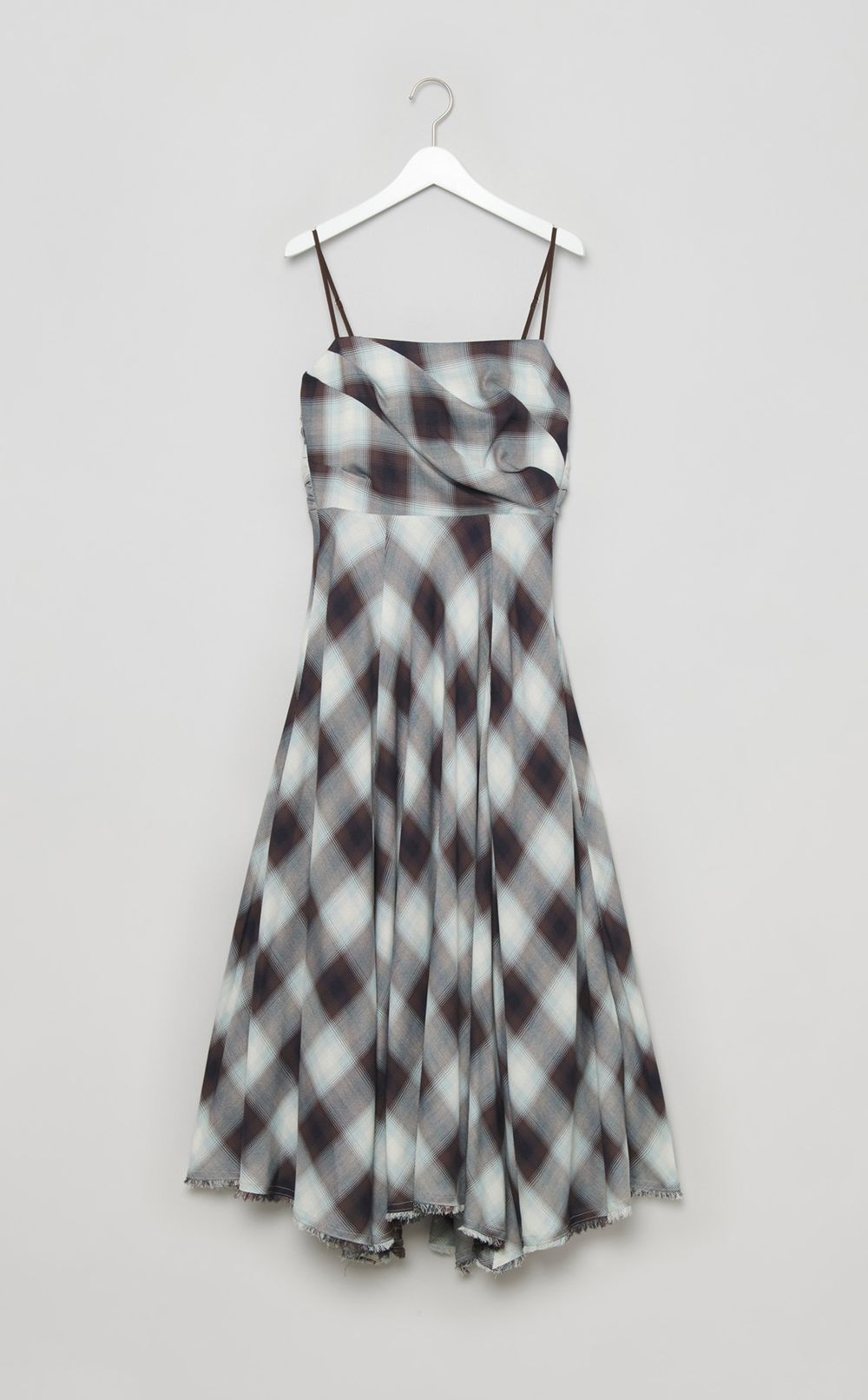 オンブレチェックキャミソールワンピース