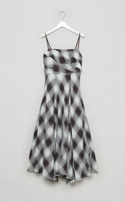 オンブレチェックキャミソールワンピース