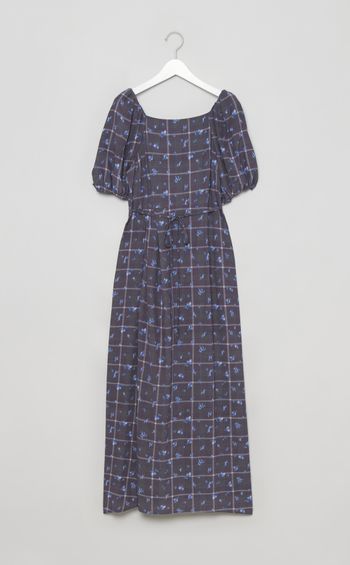 スクエアネックプリントワンピース