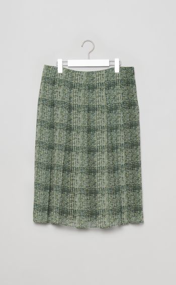 シアーチェックプリーツスカー卜