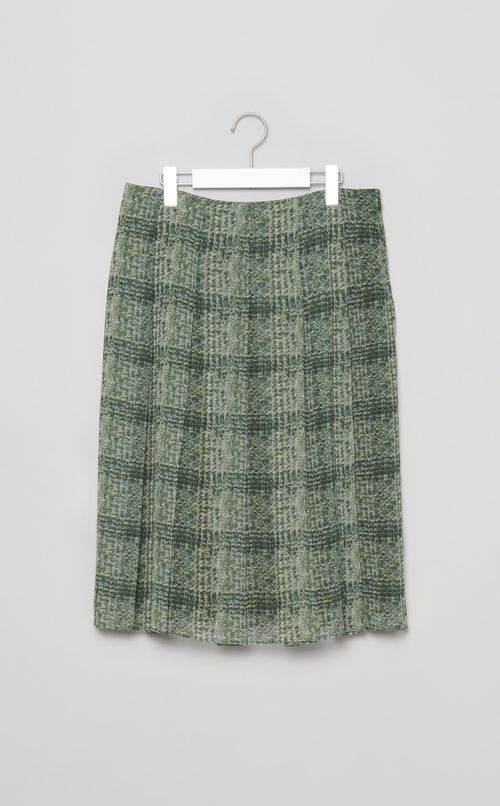 シアーチェックプリーツスカー卜