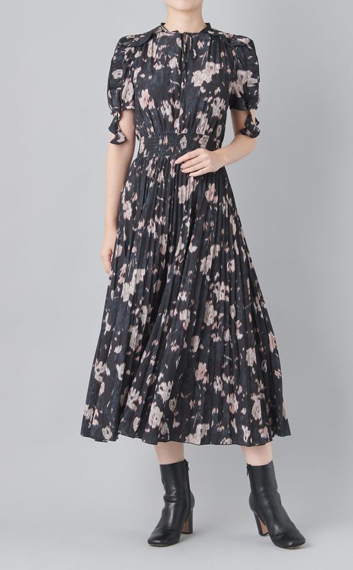 ブラードフラワープリントワンピース