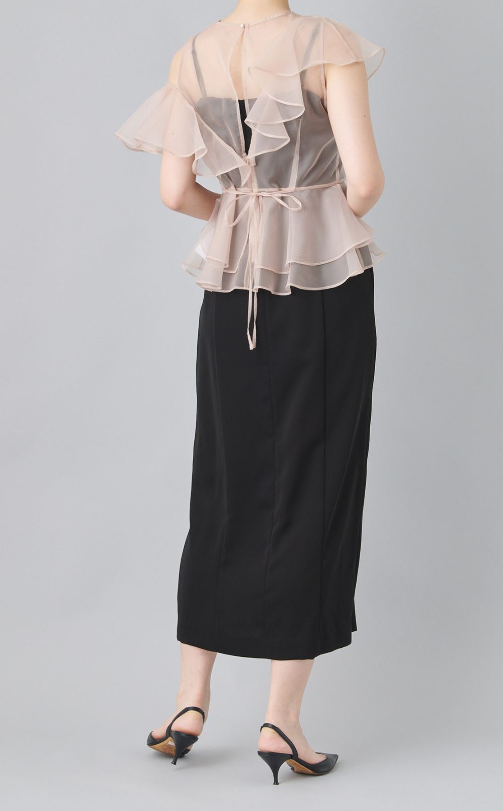 ラッフルブラウスセットドレス