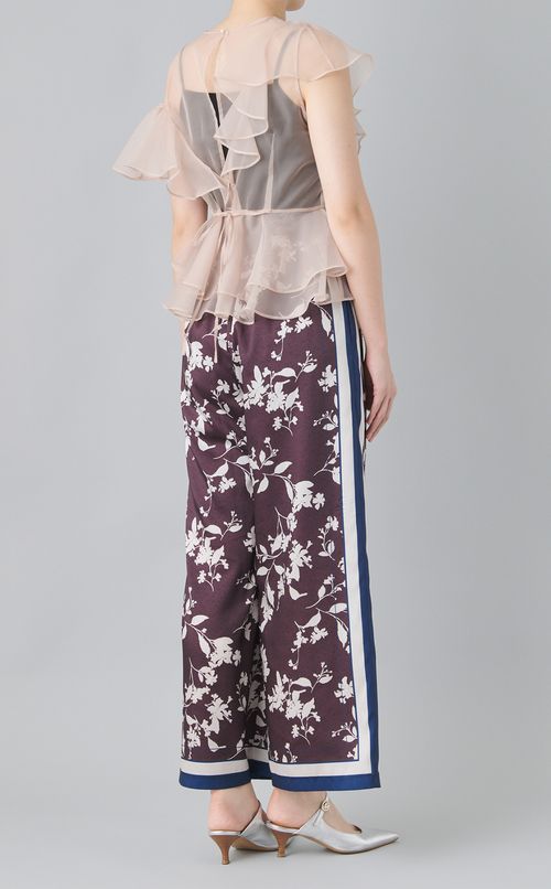 スカーフプリントイージーワイドパンツ