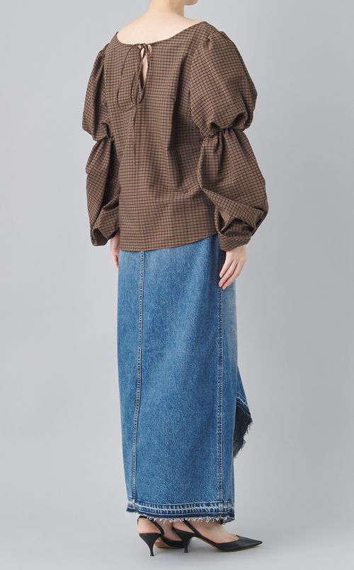 パフスリーブ2wayブラウス