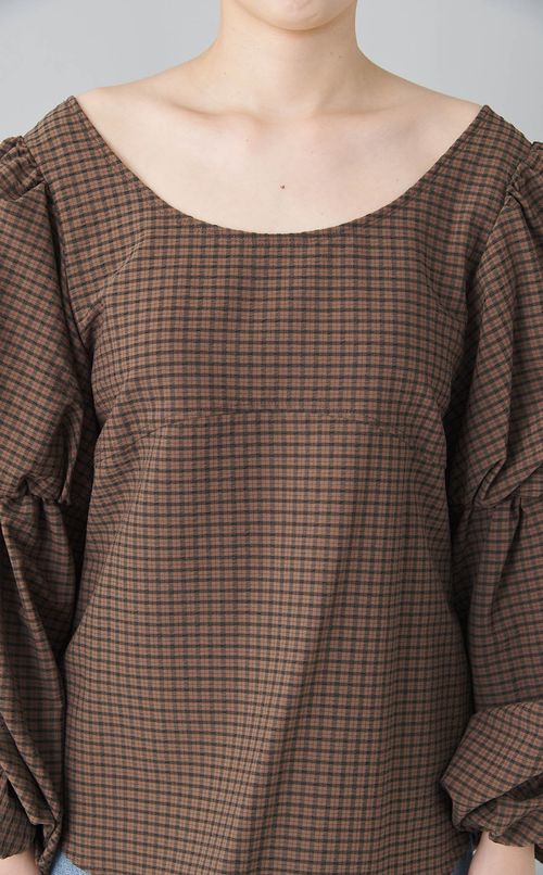 パフスリーブ2wayブラウス