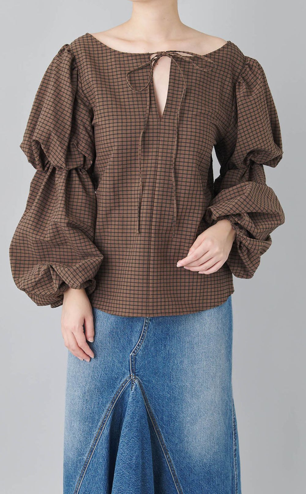 パフスリーブ2wayブラウス