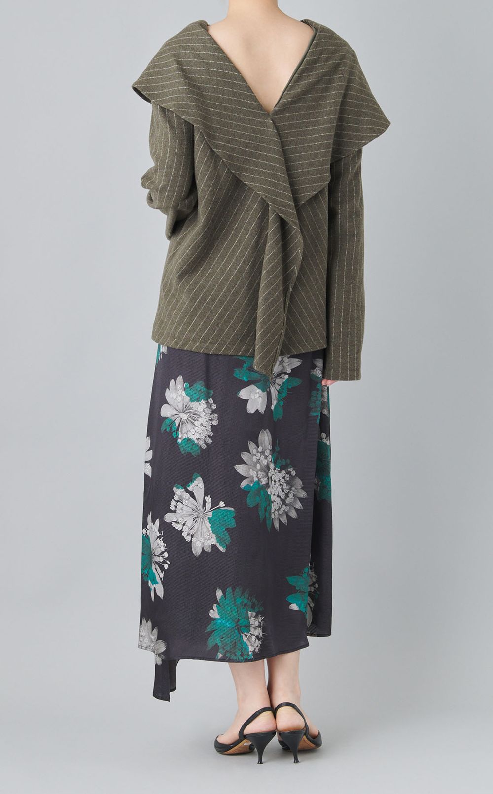 2wayウールストライプブラウス