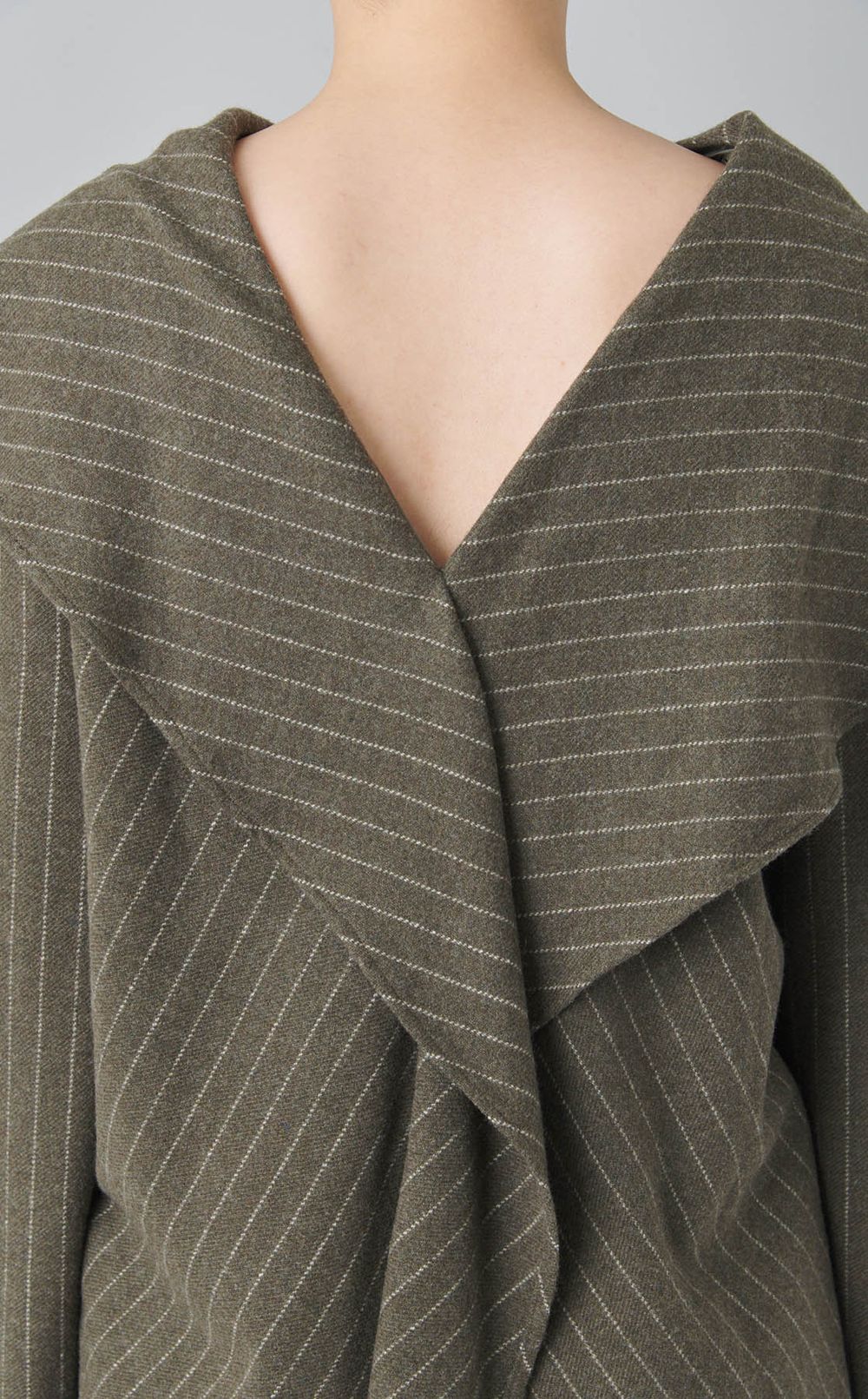 2wayウールストライプブラウス