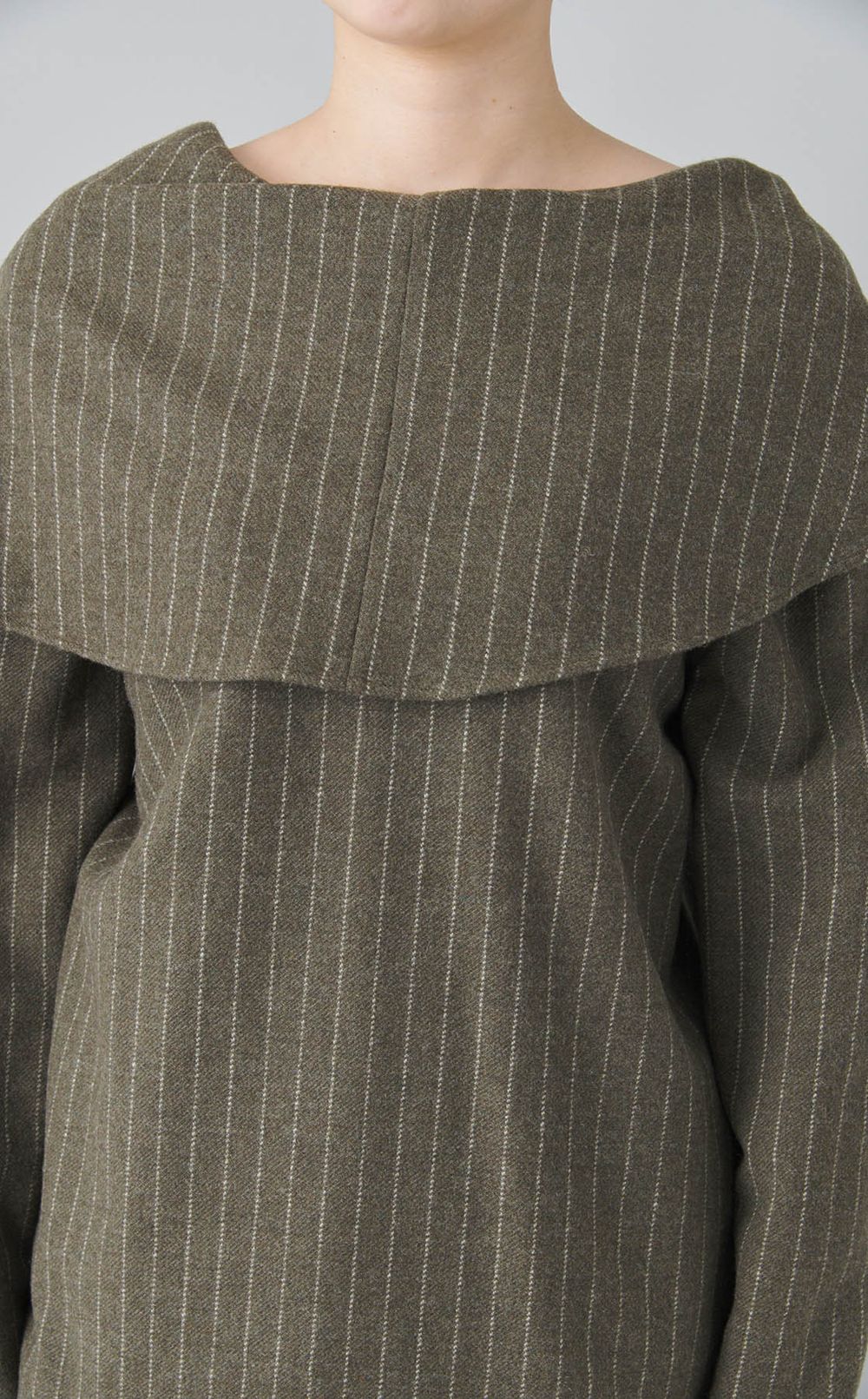 2wayウールストライプブラウス