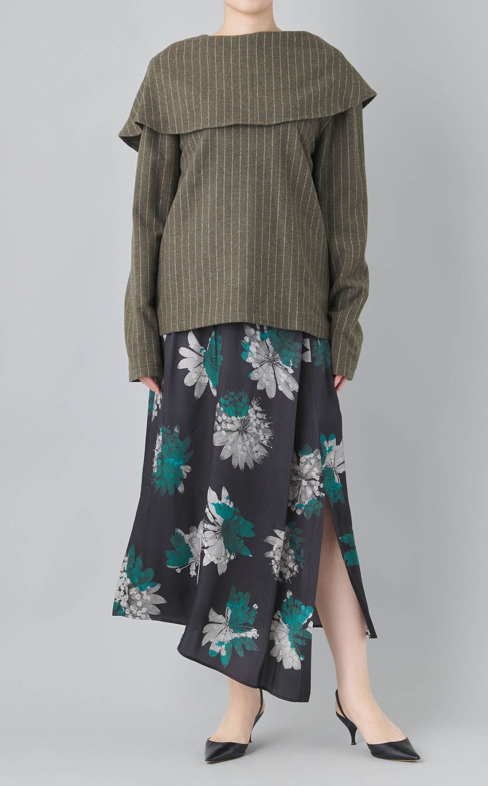 フラワープリントフレアスカート