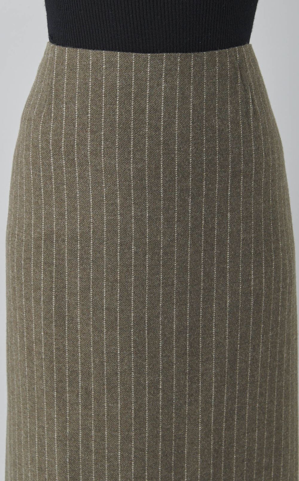 ウールストライプ Iラインスカート