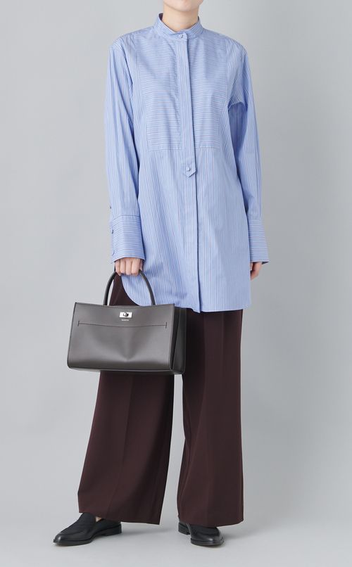 ストライプロングシャツ