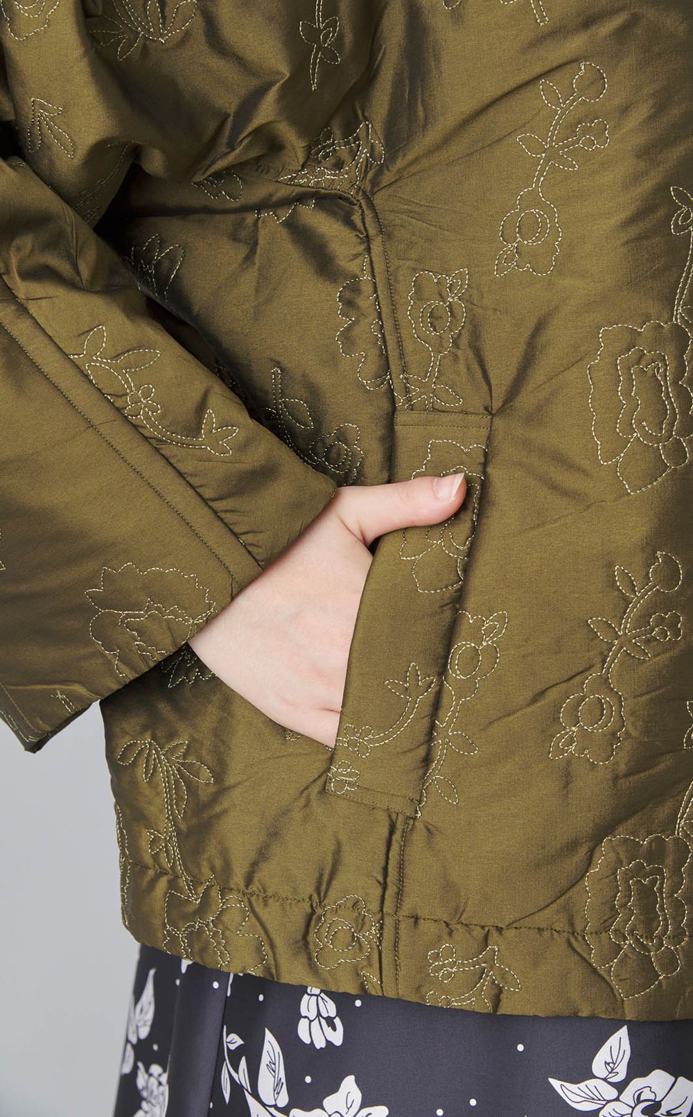 エンブロイダリーキルティングブルゾン