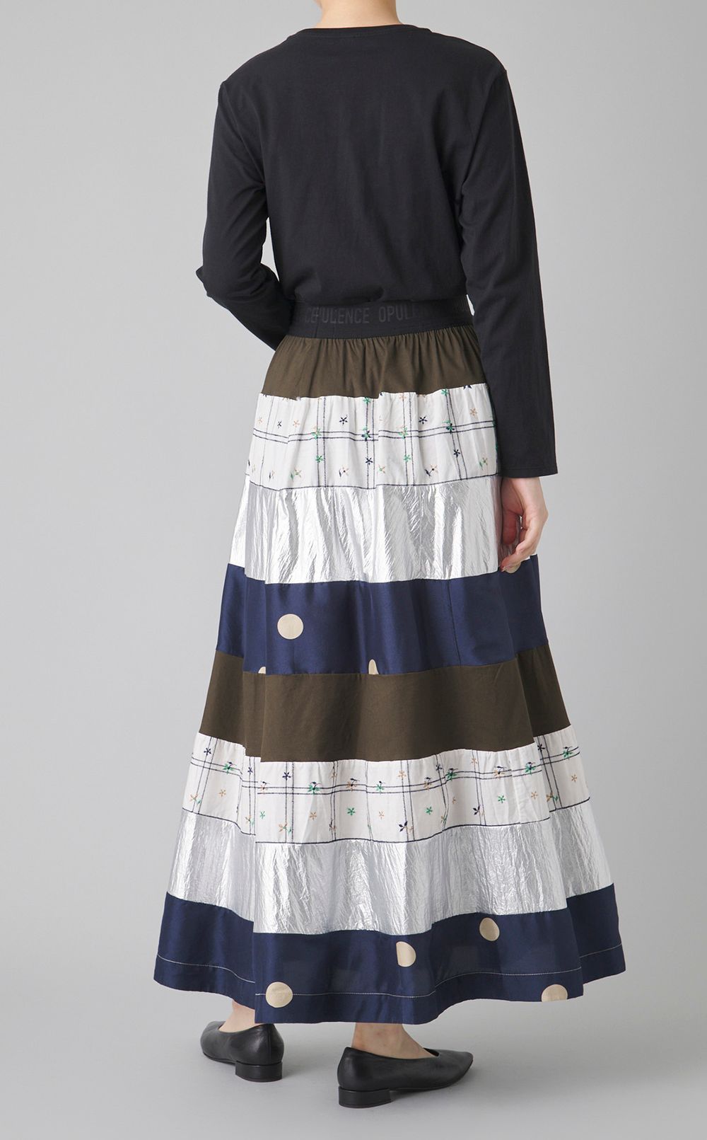 【reADdress】ボーダーパッチワークスカート