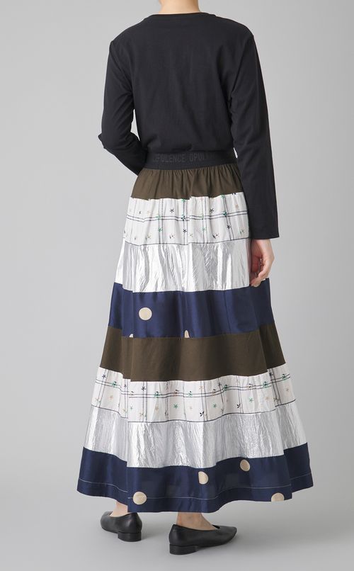 【reADdress】ボーダーパッチワークスカート