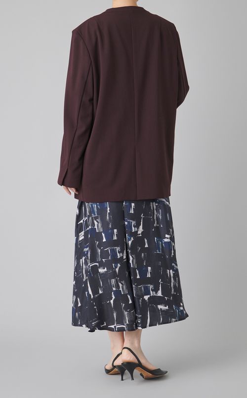 ノーカラーダブルブレストジャケット