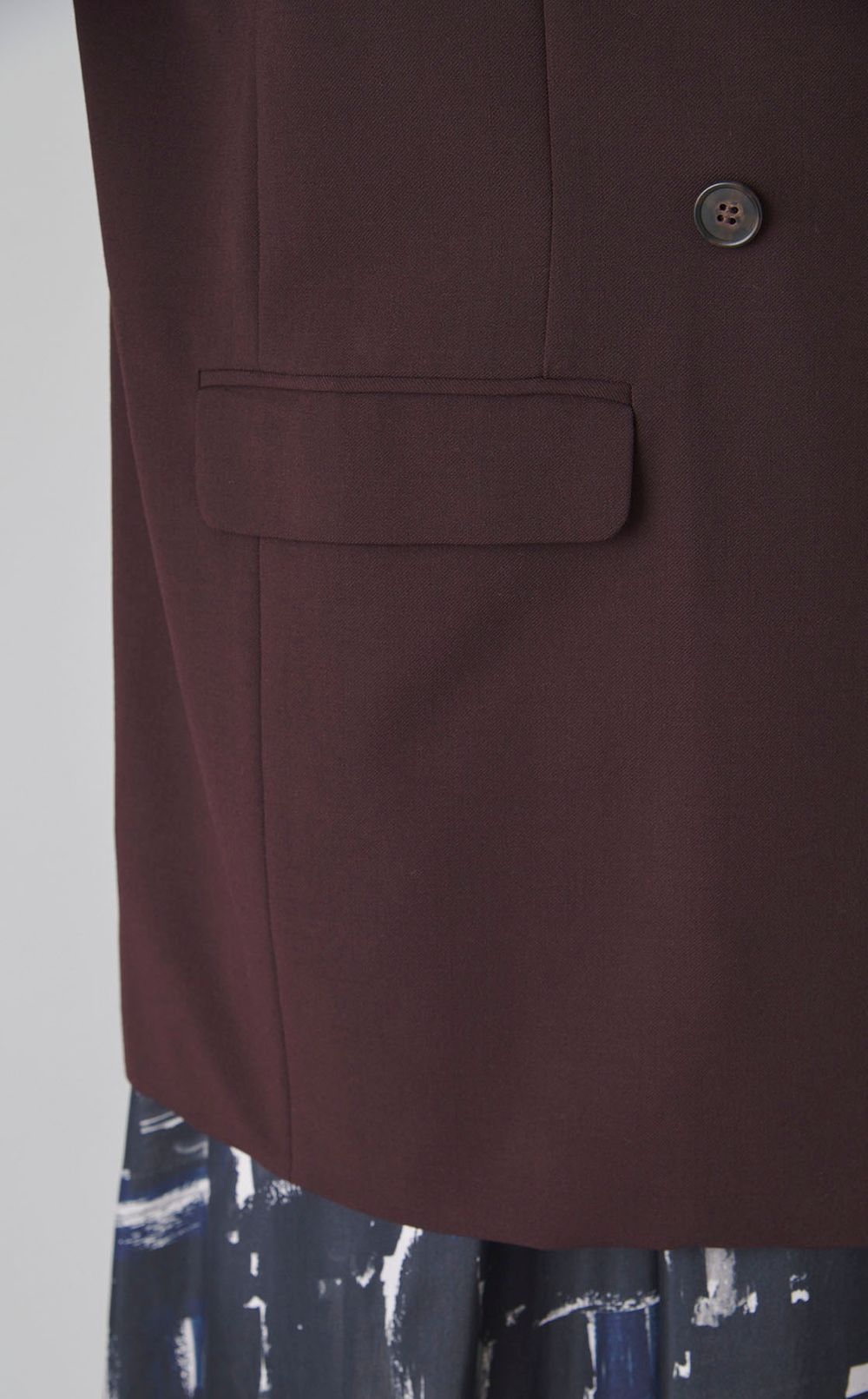 ノーカラーダブルブレストジャケット