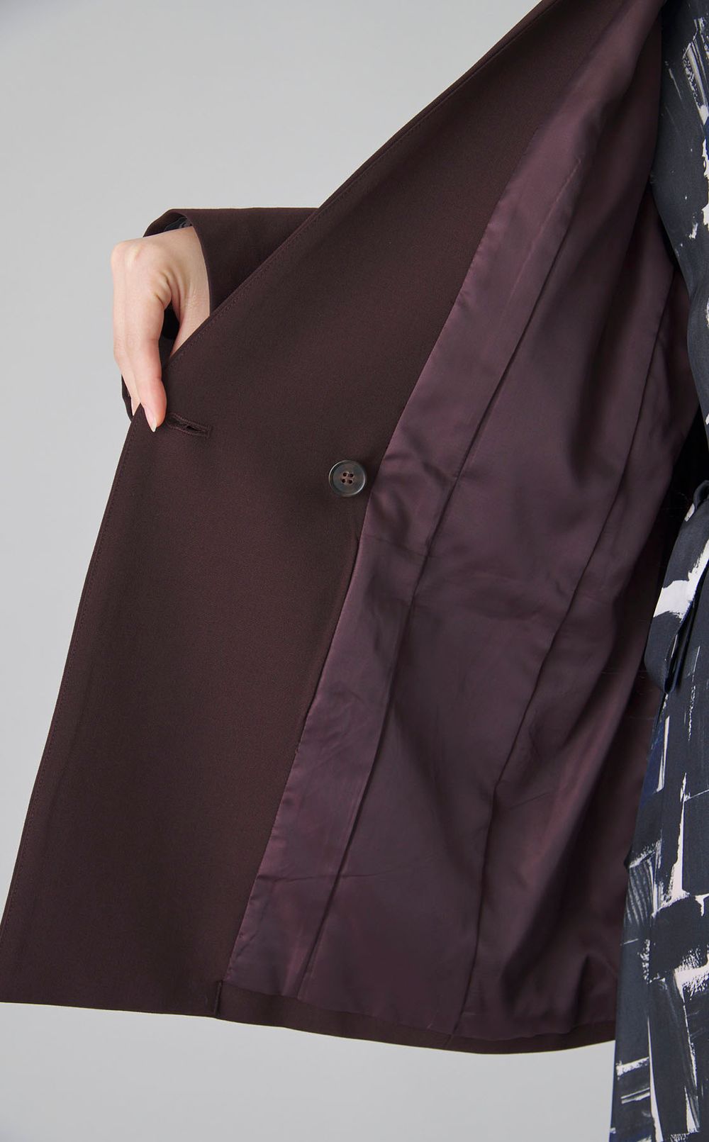 ノーカラーダブルブレストジャケット