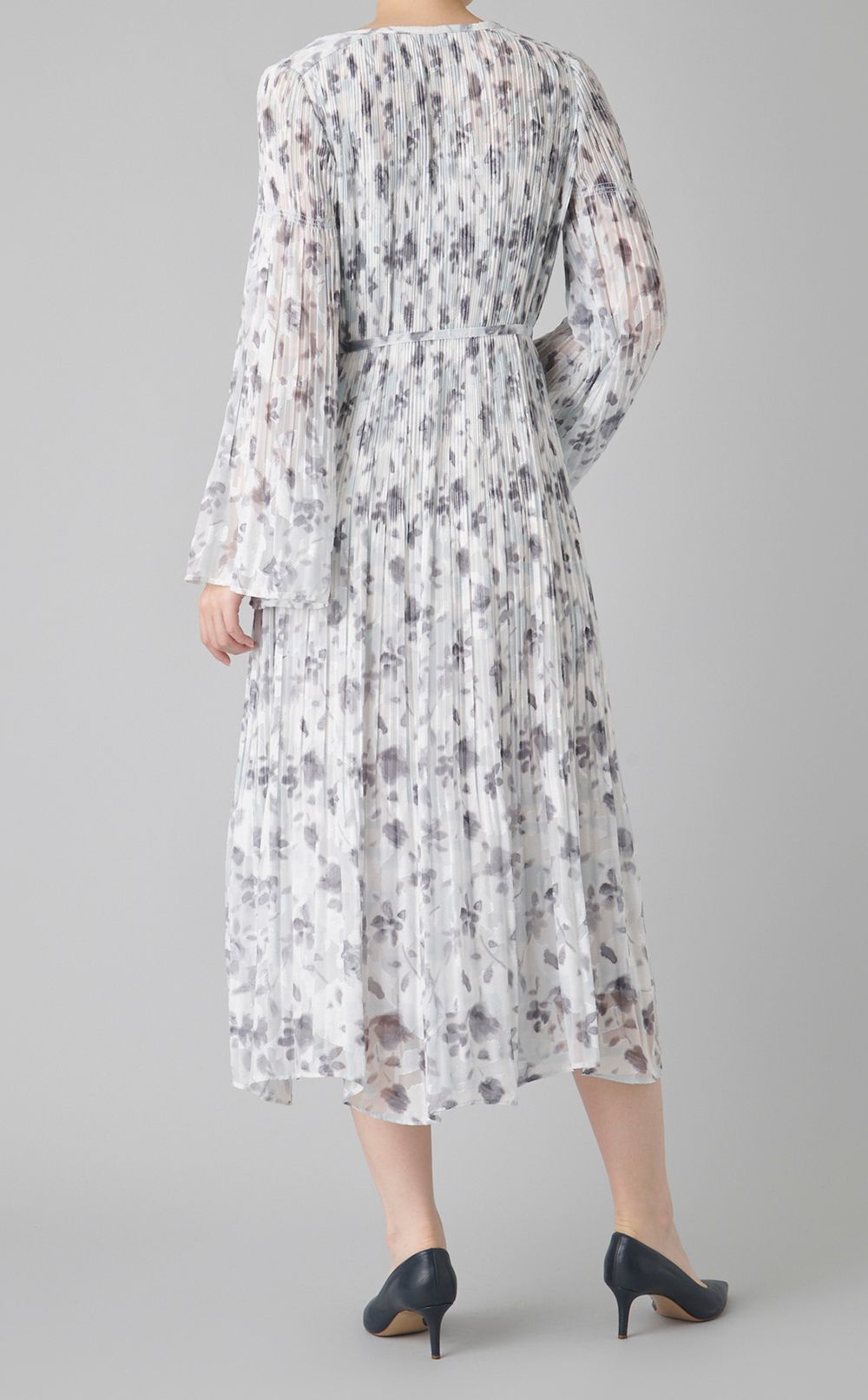 フラワープリントプリーツワンピース