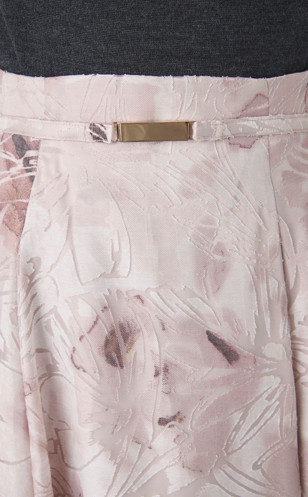 ベルト付きフラワープリントスカート