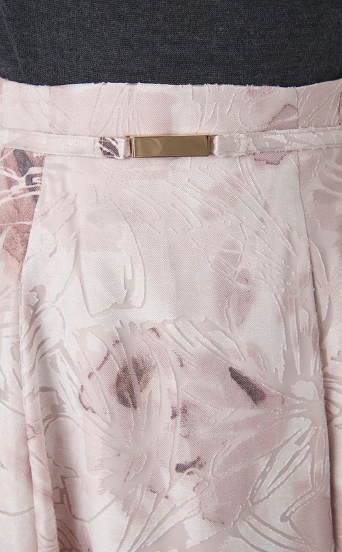 ベルト付きフラワープリントスカート