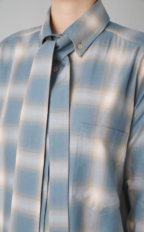 カシュクールタイ付きシャツ