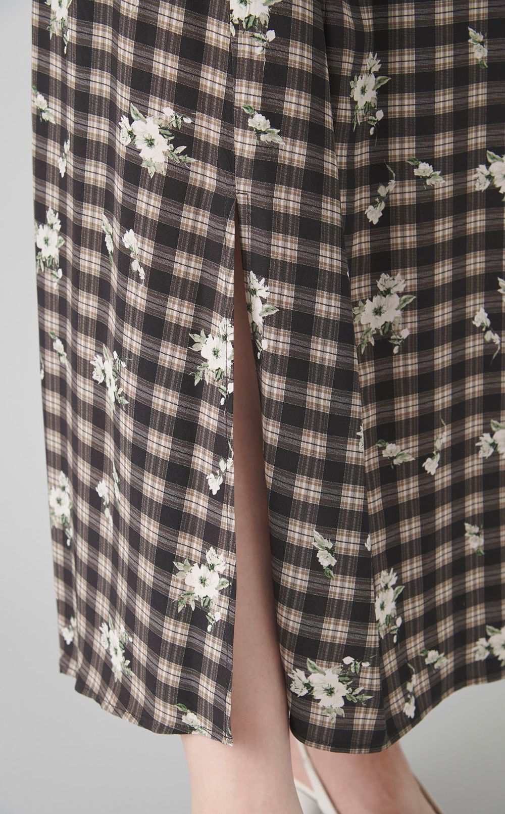 スクエアネックプリントワンピース