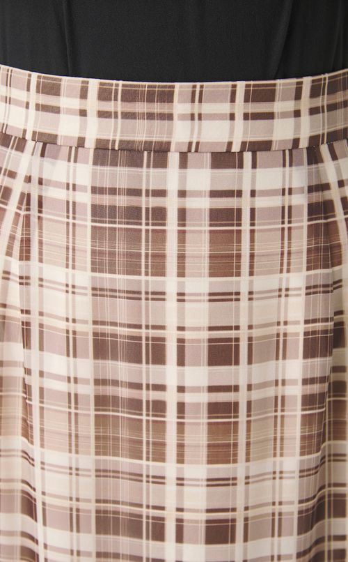 アシンメトリーチェックナロースカート