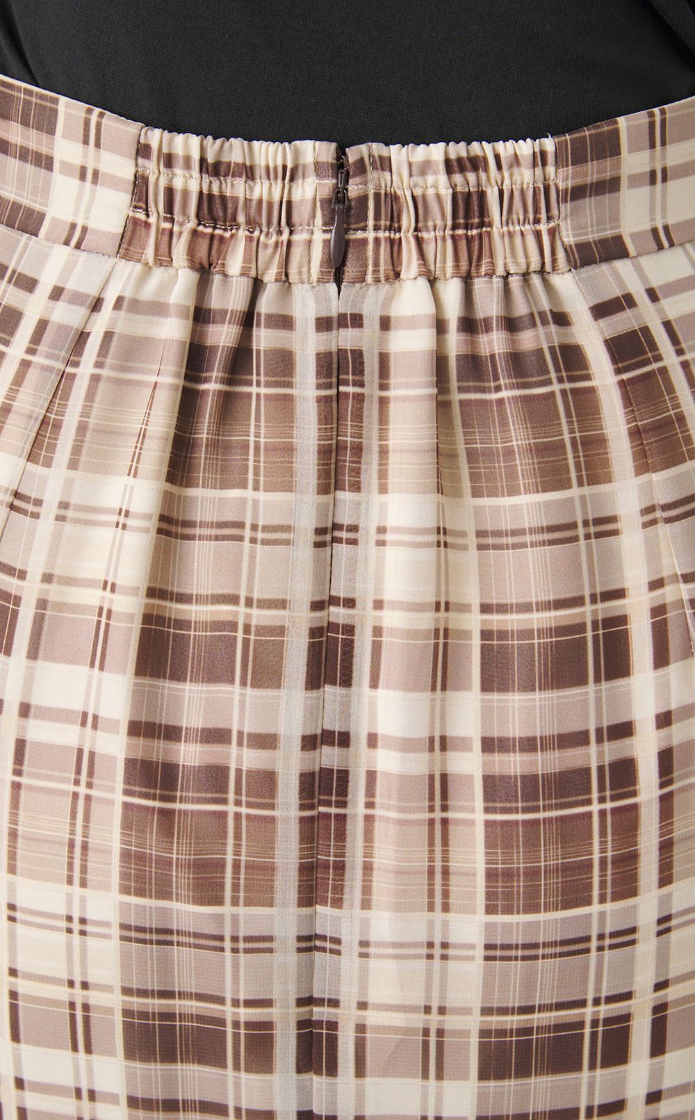 アシンメトリーチェックナロースカート