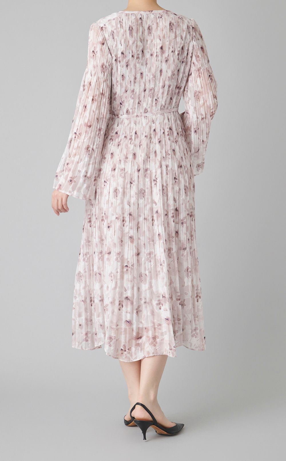 フラワープリントプリーツワンピース