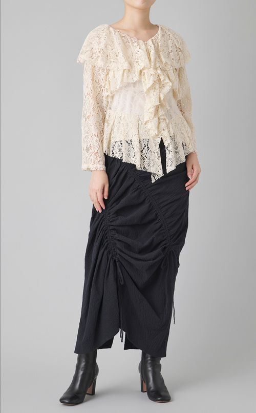 ドローストリングロングスカート