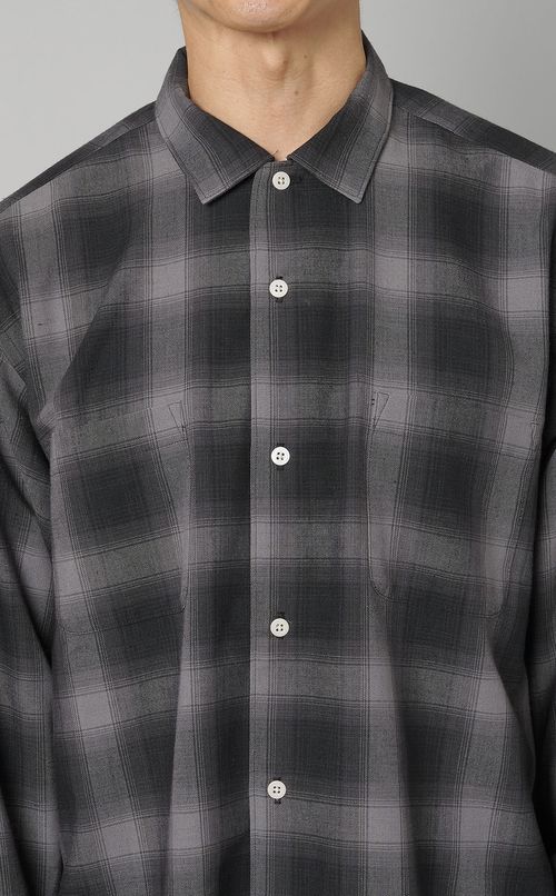 ロングスリーブウーリーチェックシャツ