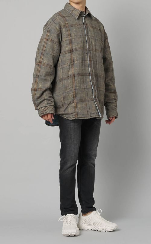 キルティングチェックシャツジャケット