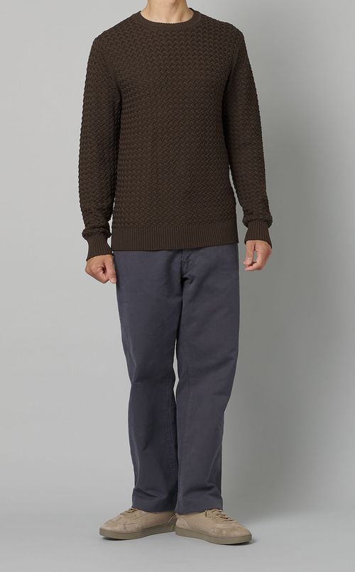 ジグザグクルーネックニット