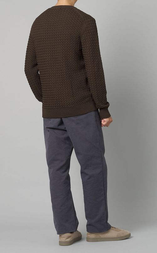 ジグザグクルーネックニット