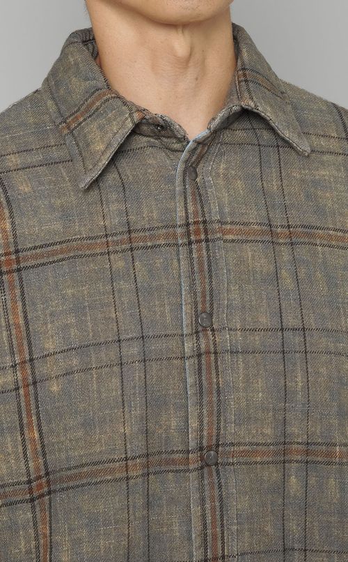 キルティングチェックシャツジャケット