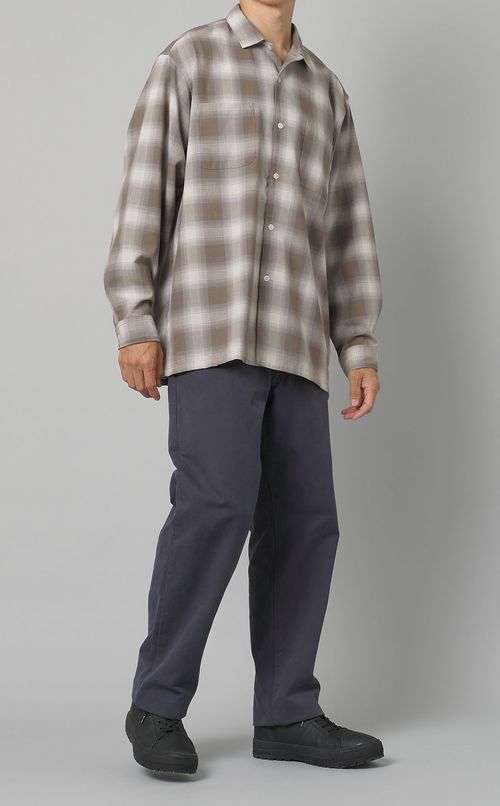 ロングスリーブウーリーチェックシャツ