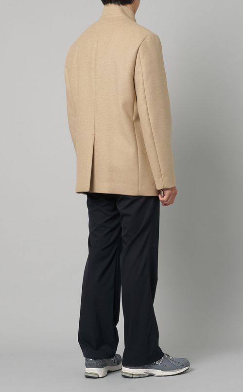 ウールメルトンスタンドカラーコート