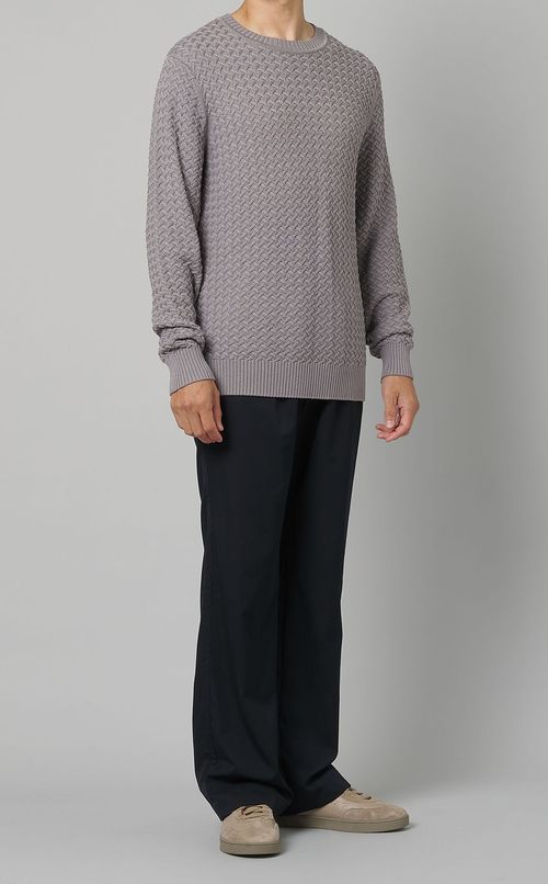 ジグザグクルーネックニット