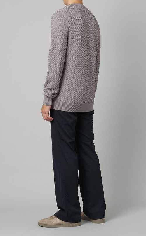 ジグザグクルーネックニット